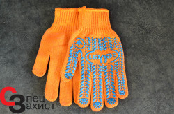 рукавички робочі з ПВХ крапкою