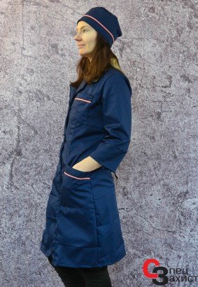 женский рабочий халат темно-синий