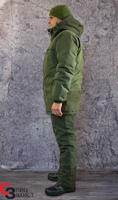 куртка зимняя для охраны зеленая на синтепоне